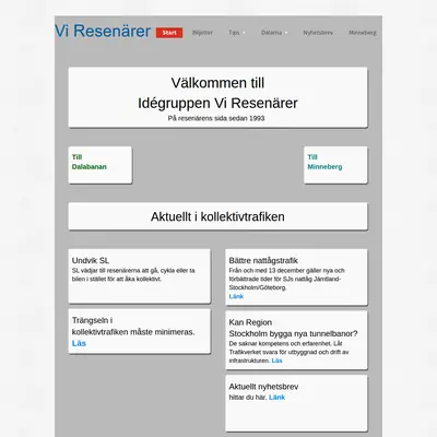 Vi Resenärer startsida 2020