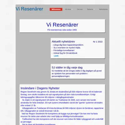 Vi Resenärer startsida 2022