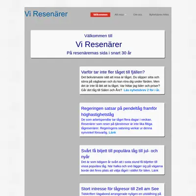 Vi Resenärer startsida 2023