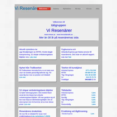 Vi Resenärer startsida 2024