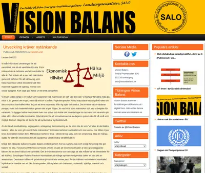 Vision Balans startsida 2016