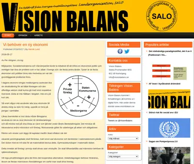 Vision Balans startsida 2017
