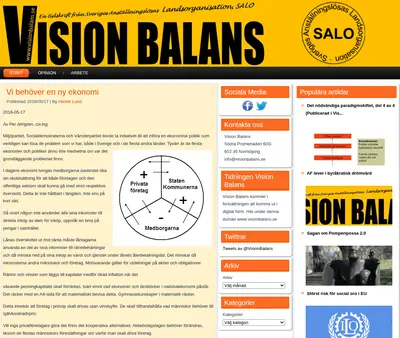 Vision Balans startsida 2019