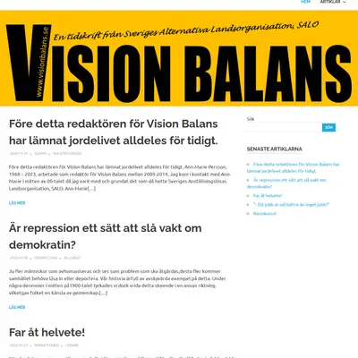 Vision Balans startsida 2024