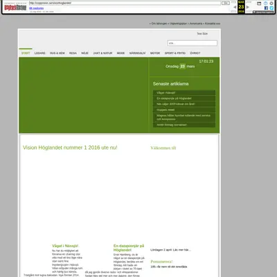 VISION HÖGLANDET startsida 2016