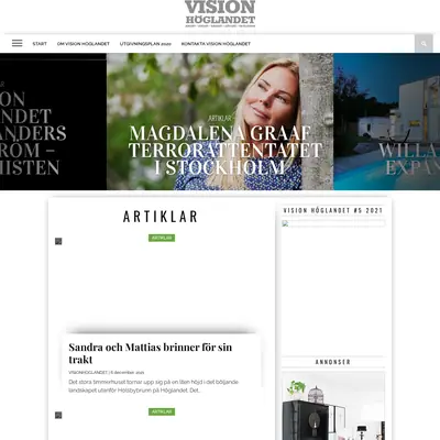 VISION HÖGLANDET startsida 2022