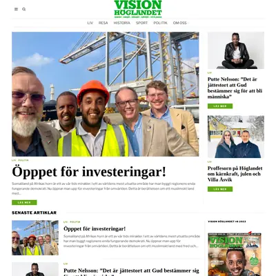 VISION HÖGLANDET startsida 2024