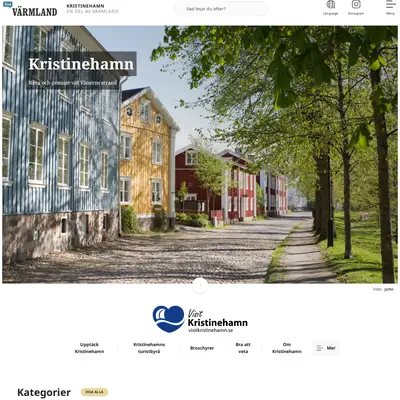 www.visitkristinehamn.se startsida 2026