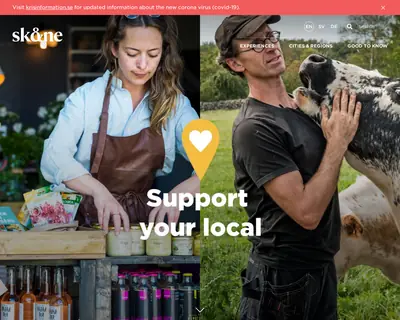 visitskane.com startsida 2020