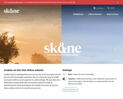 visitskane.com startsida 2022