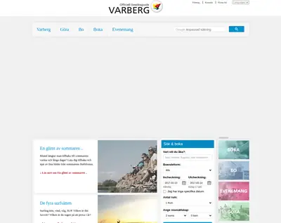 VisitVarberg startsida 2016