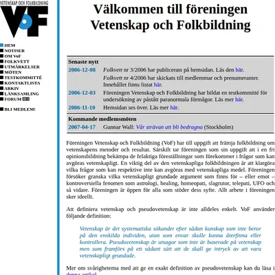 Folkvett startsida 2007
