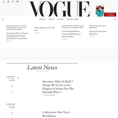 VOGUE startsida 2015