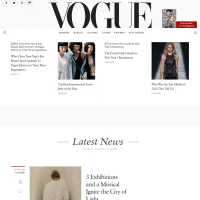 VOGUE startsida 2016