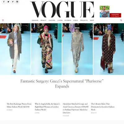 VOGUE startsida 2018