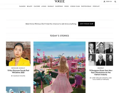 VOGUE startsida 2023