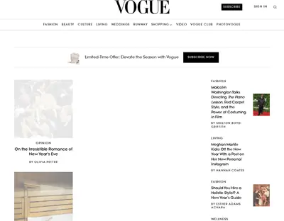 VOGUE startsida 2025