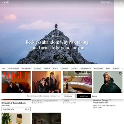 VOGUE SCANDINAVIA startsida 2023