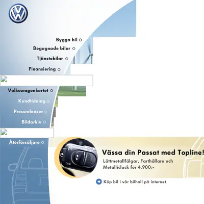 Volkswagen Magasin startsida 2001