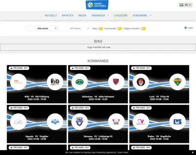 Volley TV startsida 2022