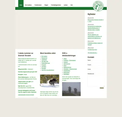 vorsteh.se startsida 2012