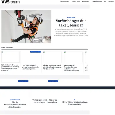 VVS-Forum, www.vvsforum.se startsida 2024