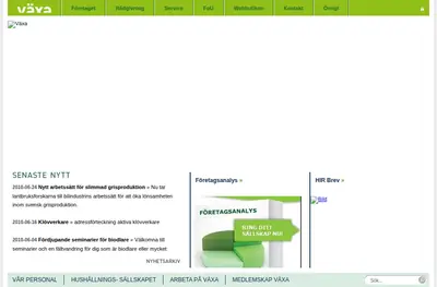 Växa Nytt startsida 2010