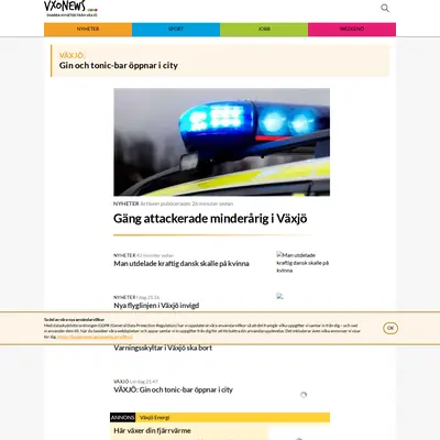 vxonews.se startsida 2020