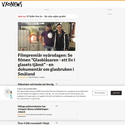 vxonews.se startsida 2021