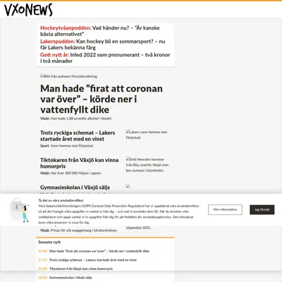 vxonews.se startsida 2022