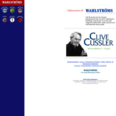 www.wahlstroms.se startsida 1998