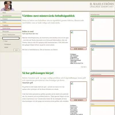 www.wahlstroms.se startsida 2005