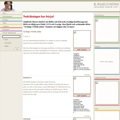 www.wahlstroms.se startsida 2009