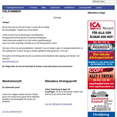 www.waxholmslotsen.se startsida 2015