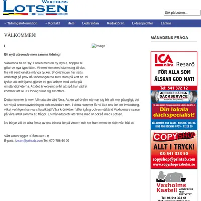 www.waxholmslotsen.se startsida 2018