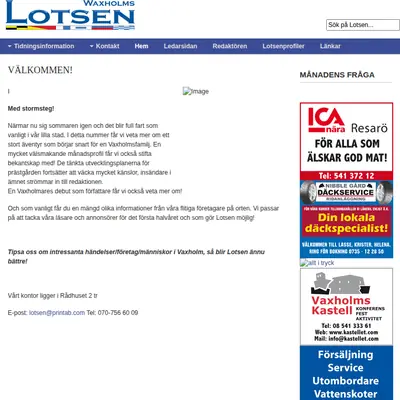 www.waxholmslotsen.se startsida 2019