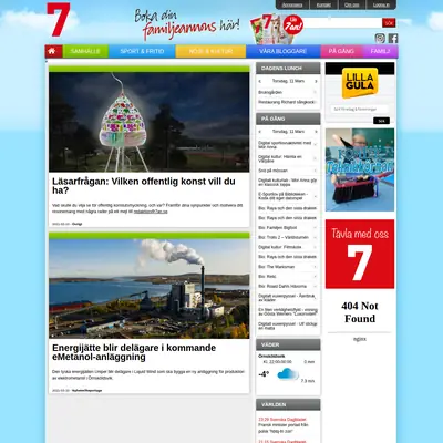www.webben7.se startsida 2021