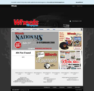 Wheels & Power Magazine startsida 2018