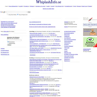 Whiplash Info startsida 2007