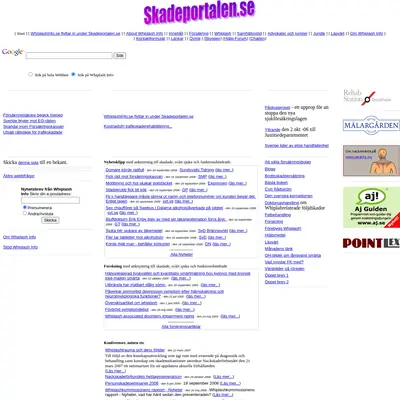 Whiplash Info startsida 2008