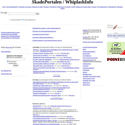 Whiplash Info startsida 2009