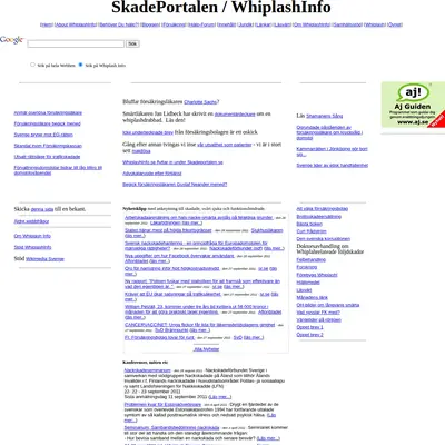 Whiplash Info startsida 2011