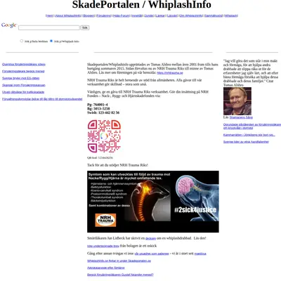 Whiplash Info startsida 2025