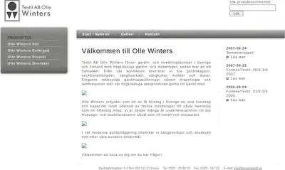 winterstextil.se startsida 2008