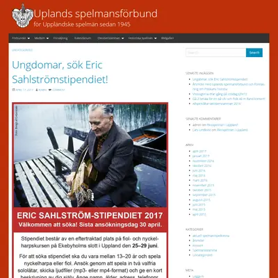 Uplandsspelmannen startsida 2017