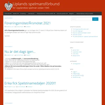 Uplandsspelmannen startsida 2021