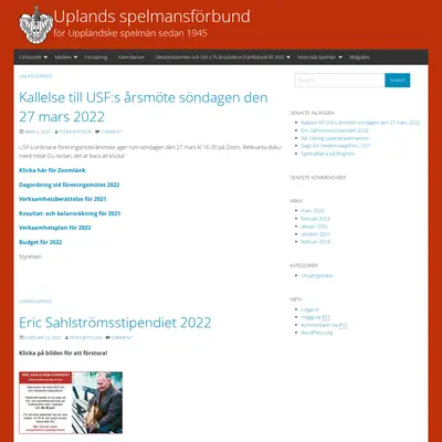 Uplandsspelmannen startsida 2022