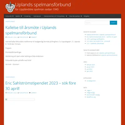 Uplandsspelmannen startsida 2023