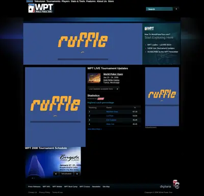 World Poker Tour startsida 2008