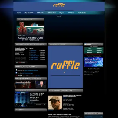 World Poker Tour startsida 2010